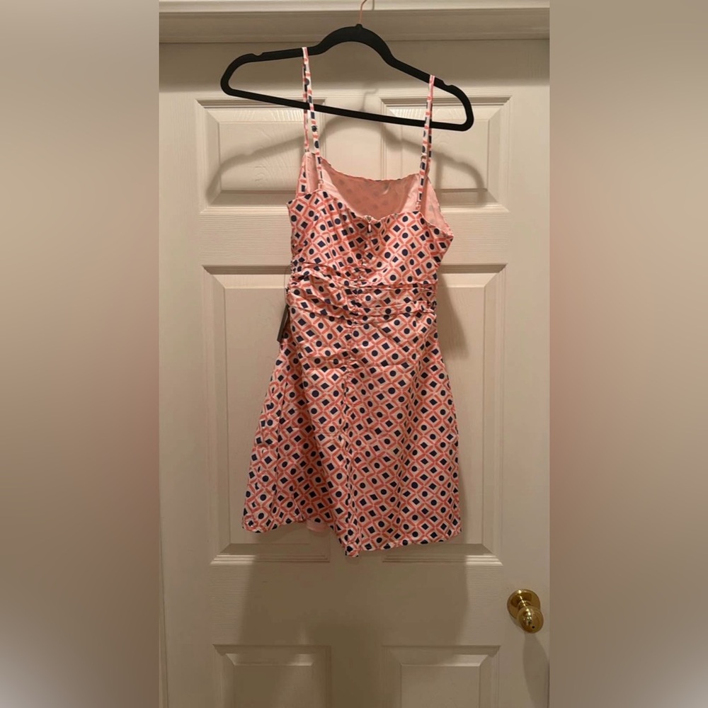 Lulu's Soft Pink Dress with Subtle Patterns